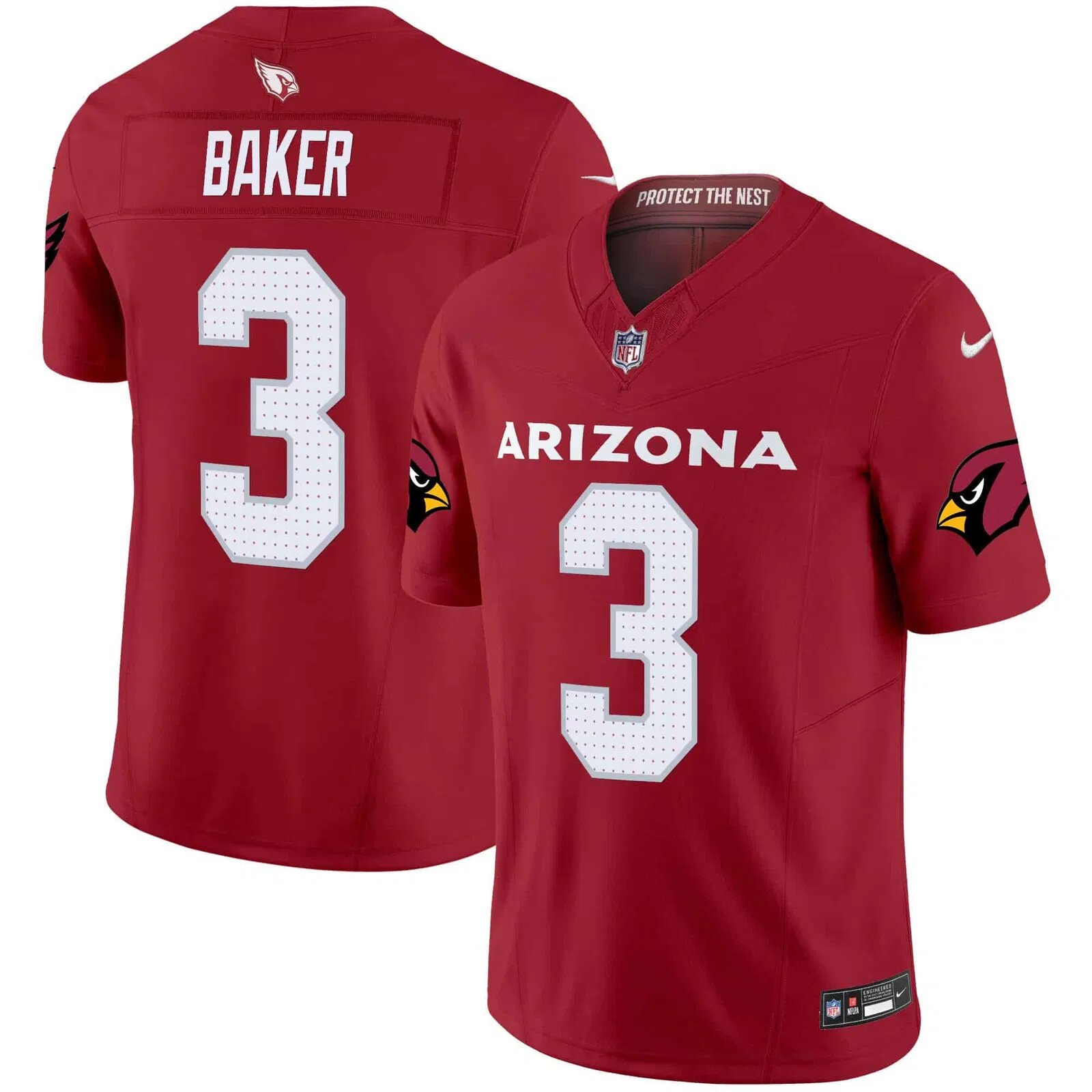 Men Arizona Cardinals #3 Baker Red Nike 2024 Vapor Limited NFL Jersey
